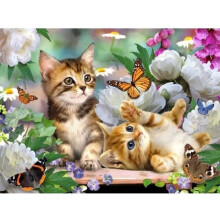 5D-Diamantmalerei, 5D-Harz-Diamantstickerei-Set, Kreuzstich, Wohn- und Schlafzimmerdekoration, Katze, 40 x 30 cm
