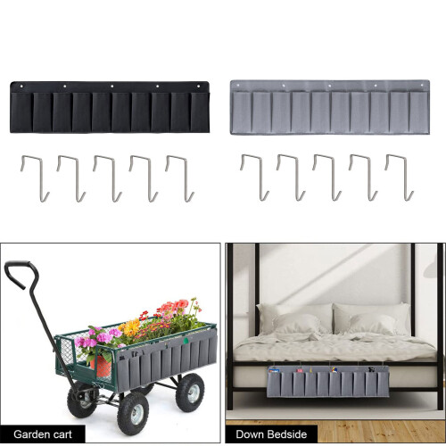 Non Slip Bedside Organizer Case with Hooks Waterproof-grey 2