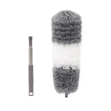 Teleskop-Staubwedel, Länge von 60 cm bis 140 cm, waschbar, grau und weiß