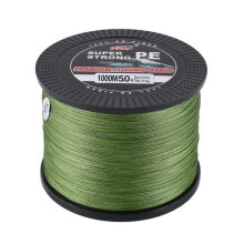 1000 m PE-geflochtene Angelschnur, abriebfest, 0,37 mm, 27,2 kg, Armeegrün