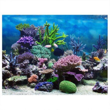 PVC-Aquariumaufkleber, Unterwasser-Korallenriff-Dekoration (122 x 50 cm)