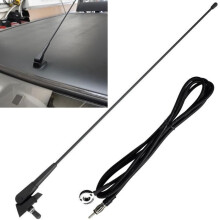 Schwarzes Autodachantennen-Set (Basis + Mast) + FM-Radioantennenkabel für Peugeot 106, 205, 206, 306, 309, 406 und Citroën Berlingo