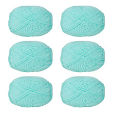 6Pcs Crochet Yarn Soft Acrylic Yarn Cotton Yarn-05 cyan