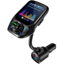 Bluetooth-FM-Transmitter, Kfz-Adapter mit QC3.0-Schnellladefunktion, 1,8-Zoll-Farb-LCD-Display und automatischer FM-Sendersuche