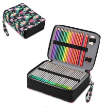 Buntstiftetui mit 200 Löchern, großes Fassungsvermögen, Stifte-/Marker-Tasche mit Doppelreißverschluss für professionelle Designer.