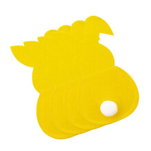 Lot de 4 sacs à couverts en lapin, pochettes de rangement-Jaune