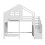 Kid's Bunk Bed with Window & Storage Stairs, White 7