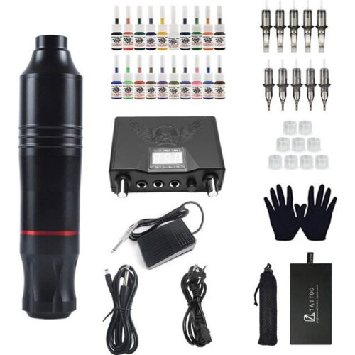 Tattoo-Stift-Set, Anself Rotary Tattoo Machine Set, Mini-Tattoo-Netzteil