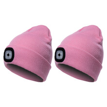 Gorro de invierno con tecnología de iluminación, gorro cálido de punto suave con linterna frontal LED manos libres para actividades nocturnas,