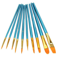 10-teiliges Künstlerpinselset für Acryl, Aquarell und Wasser, runde, spitze Pinsel mit Nylonborsten