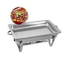 Chafing Dish Buffet Chafing Food Warmer Stainless Steel 9L Steam Pans and Frame Food Warmer for Parties Buffets Silver Single grid