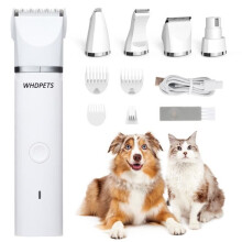 Hunde- und KatzenschermaschineWHD Akku-Schermaschine mit 4 Klingen, professionelle elektrische Tierschermaschine, abnehmbare Keramikklingen