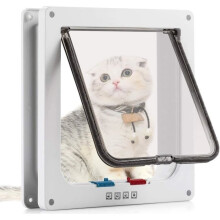 Hautstore Katzenklappe mit 4 Magnetpositionen, Haustiertür für Katzen und kleine Hunde, Tür für