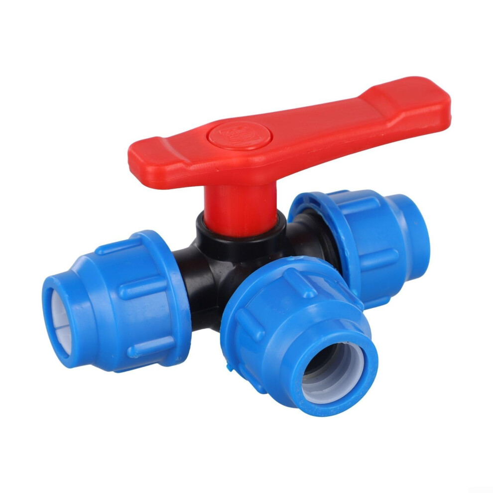 Pe Pipe Fittings 3Way Ball Valve For Water Supply, Easy Flow Control, Noweld Install 20Mm 9365049096997