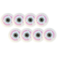 Inline Skate Wheels Indoor/Outdoor Roller Skate Wheels LED Light Set with Magnetic Core and Bearings, 90A Wheels, Pack of 8 (Purple, 80 mm)