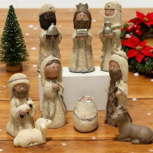 9PC Miniature Jesus Statue, Miniature Jesus Religious Holiday Gift