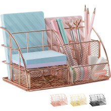 Organizator de birou elegant, organizatorul de birou din plasă combină stilul și funcționalitatea pentru o stație de lucru ordonată, cu finisaj
