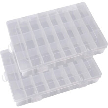 Opbergorganizer voor visgerei, multifunctioneel ontwerp en duurzaam hard plastic, 24 vakken (2 stuks)