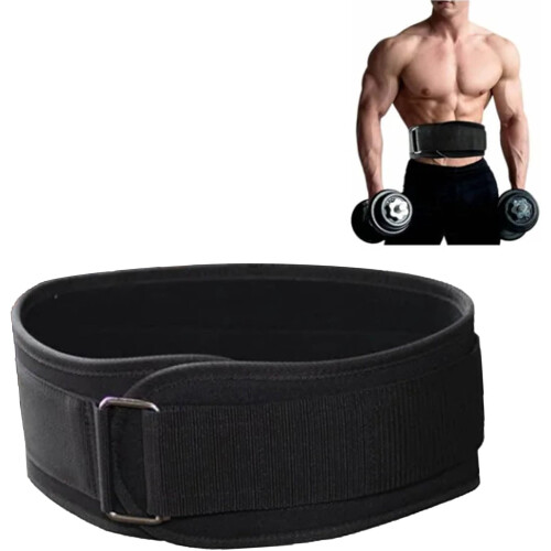 Fitness Weight Lifting Support Belt, Adjustable Size, Breathable (S) S Black 2
