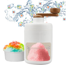 Ice Cube Maker for Home, Manual Ice Shaver, Crushed Ice Maker with Ice Cube Trays for Parties, Bars, Restaurants (White)