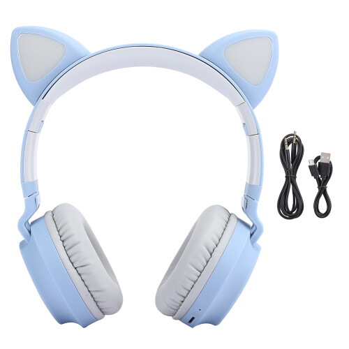 Ασύρματα ακουστικά Bluetooth με λειτουργία κοινής χρήσης, χαριτωμένα αυτιά γατούλας