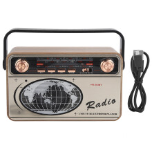 Vintage fa rádió, retró Bluetooth hangszóró, FM/AM/SW támogatás, kristálytiszta vétel, fa hordozható kialakítás fogantyúval a könnyű