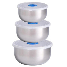 Ensemble de bols mélangeurs hygiéniques en acier inoxydable, compatibles micro-ondes, avec base antidérapante en silicone, rangement facile grâce
