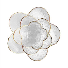 Schmucktablett aus Glas, elegantes Blumendesign mit Phnom Penh-Motiv, ideal zur Aufbewahrung von Ringen, Schlüsseln und Babyartikeln.
