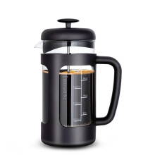French Press 1000 ml Coffee Maker Coffee Press with Borosilicate Glass, NonSlip Soft Handle, Black Black 1000ml