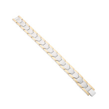 Pulseira magnética ajustável para bem-estar, pulseira de aço inoxidável com suporte para terapia magnética, construção em aço titânio
