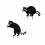 Waschbär-Skulptur, Gartenstecker, schwarze-stehender Waschbär 2