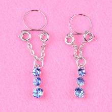 Faux anneau de téton pour une soirée glamour, cache-téton avec système de fixation sans perçage, taille ajustable, orné de strass et en alliage