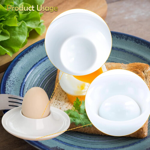 Set of 4 Plastic Egg Cups with Tray, HighQuality, White 1