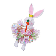 Oster-Kaninchen-Blumen-Reifen-Charm, auffälliger-Rosa Hase