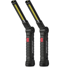 Draagbare LED-werklamp met magnetische voet, oplaadbaar, 360 graden draaibaar, zaklamp voor thuisverlichting, stroomuitval en noodgevallen.