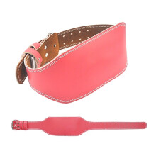 Weight Lifting Belt Adjustable Leather Waist Support Fitness Belt Pink XL