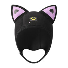 Comfortable Diving Hood with Cat Ears, Thermal Surf Hood for Adults night sky cat