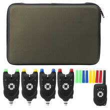 LED Alarm Fishing Bite Alert With High Output Loudspeaker, Water Resistant Laptop Case With Adjustable Volume And Sensitivity, EVA Protective Blu Ray