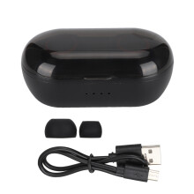 Auricolari True Wireless, impermeabili, con cancellazione del rumore, ideali per attività fitness, colore nero.