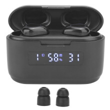 Trådlösa hörlurar med Bluetooth-teknik Hi-Fi-stereoljudkvalitet Brusreducerande Pekskärm Vattentät Magnetiskt induktionsfodral LED-strömdisplay