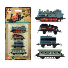 Mini Alloy Retro Steam Train Toy Kit Simulation Pull Back Simulation Steam Train Model Toy for Girls Gifts (C)