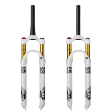 Fork 1 Piece Mountain Bike Air Suspension Plug Magnesium Alloy Air Fork 26 27.5 29 Inch 120120MM Bicycle Forks (Color: Cone Tube by Wire)