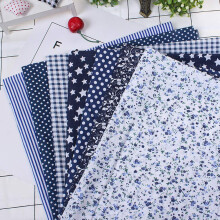 7 Pieces 50 x 50 cm DIY Cotton Fabric, Various Squares, PreCut Bedding Set, Quarter Bundle (Navy Blue)