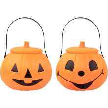 Maisiúcháin Oíche Shamhna le Láimhseáil le haghaidh Iompair, Buicéad Milseán Pumpkin Séasúrach agus Féile, Foirfe le haghaidh Maisiú Baile