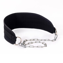 Heavy weightlifting belt with chain, sports dip belt, sturdy pullup belt for squat training, fitness, workout