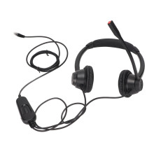 Justerbart mikrofonheadset med brusreducering och volymkontroll Ergonomiskt böjt huvudband Stereofrekvensgång för PC Laptop Telefon Alla dagar