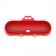 Siliconen beschermhoes met schattige cartoonfiguur, houder en standaard, eenvoudig en stofwerend voor Beat Pill speaker (rood)