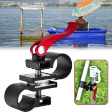 Aluminum Umbrella Stand Mount With Angle Adjustable Gear Tight Engagement Deck Clamp For Fishing Chair Bench Boat Fence Use Anti Deformation Design