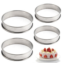 Stainless Steel Crumpet Rings for Cooking Crumpets, Eggs (8cm, 10cm) White