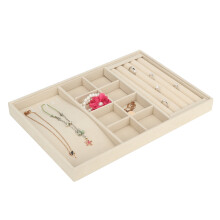 Séparateur de tiroir empilable multifonctionnel, design gain de place, extérieur en velours, présentoir en velours de qualité supérieure pour